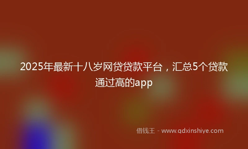 2025年最新十八岁网贷贷款平台，汇总5个贷款通过高的app
