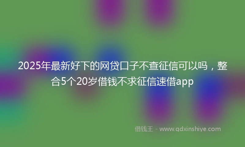 2025年最新好下的网贷口子不查征信可以吗，整合5个20岁借钱不求征信速借app