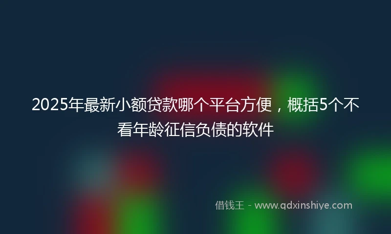 2025年最新小额贷款哪个平台方便，概括5个不看年龄征信负债的软件