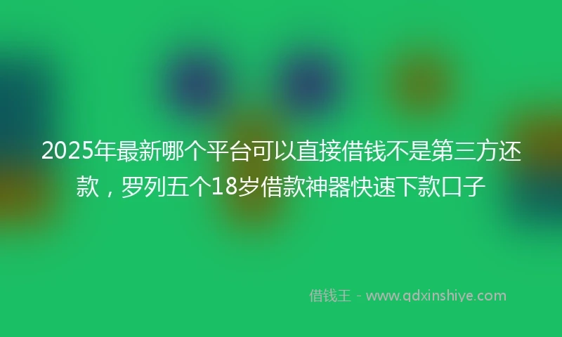 2025年最新哪个平台可以直接借钱不是第三方还款，罗列五个18岁借款神器快速下款口子