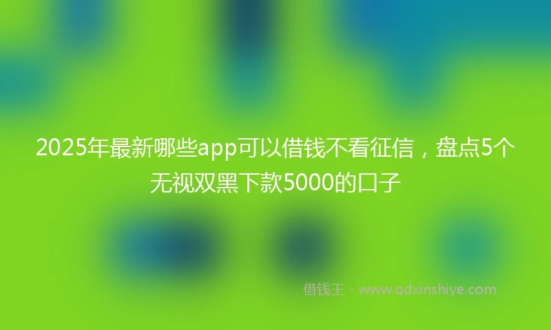 2025年最新哪些app可以借钱不看征信，盘点5个无视双黑下款5000的口子