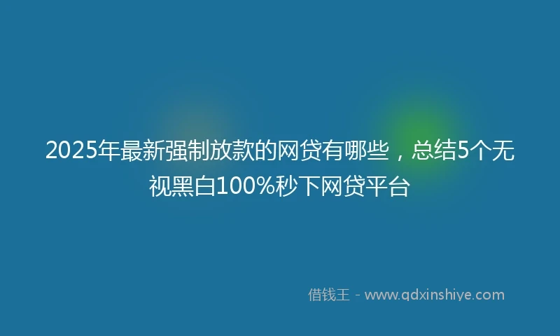 2025年最新强制放款的网贷有哪些，总结5个无视黑白100%秒下网贷平台