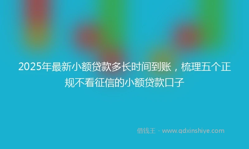 2025年最新小额贷款多长时间到账，梳理五个正规不看征信的小额贷款口子