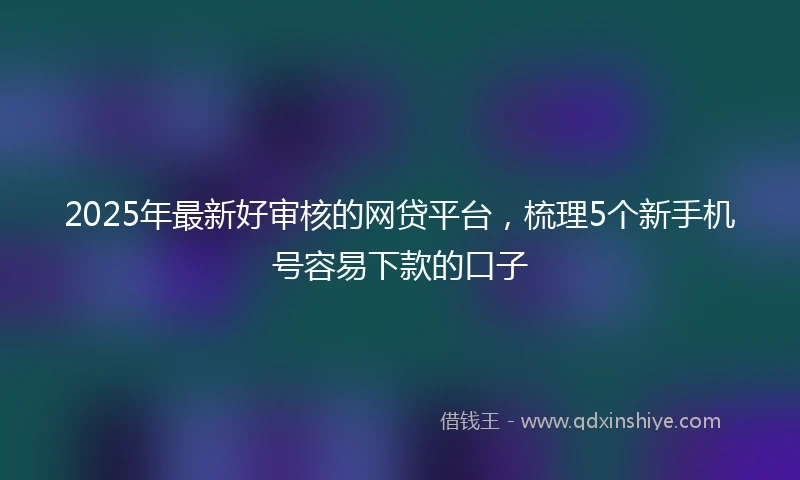 2025年最新好审核的网贷平台，梳理5个新手机号容易下款的口子