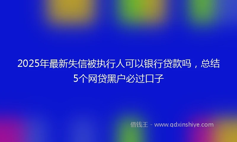 2025年最新失信被执行人可以银行贷款吗，总结5个网贷黑户必过口子