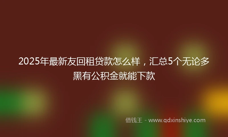2025年最新友回租贷款怎么样，汇总5个无论多黑有公积金就能下款