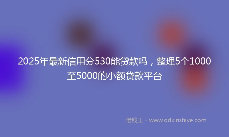 2025年最新信用分530能贷款吗，整理5个1000至5000的小额贷款平台