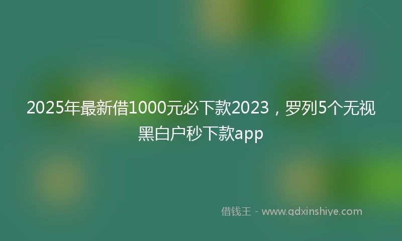 2025年最新借1000元必下款2023，罗列5个无视黑白户秒下款app
