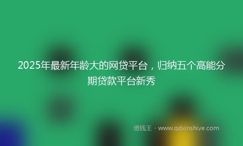 2025年最新年龄大的网贷平台，归纳五个高能分期贷款平台新秀