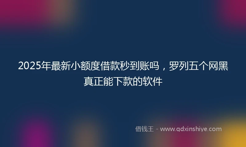 2025年最新小额度借款秒到账吗，罗列五个网黑真正能下款的软件