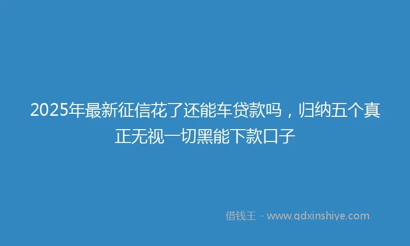 2025年最新征信花了还能车贷款吗，归纳五个真正无视一切黑能下款口子