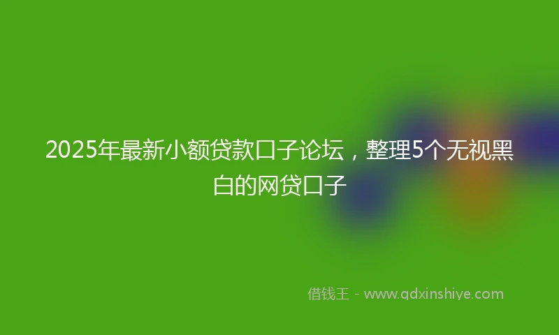 2025年最新小额贷款口子论坛，整理5个无视黑白的网贷口子