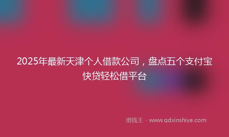 2025年最新天津个人借款公司，盘点五个支付宝快贷轻松借平台