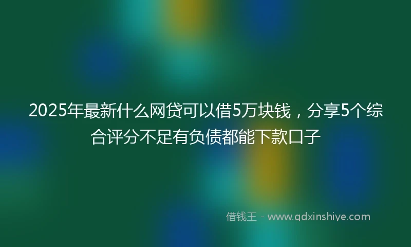 2025年最新什么网贷可以借5万块钱，分享5个综合评分不足有负债都能下款口子