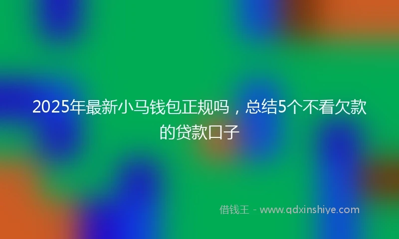 2025年最新小马钱包正规吗，总结5个不看欠款的贷款口子