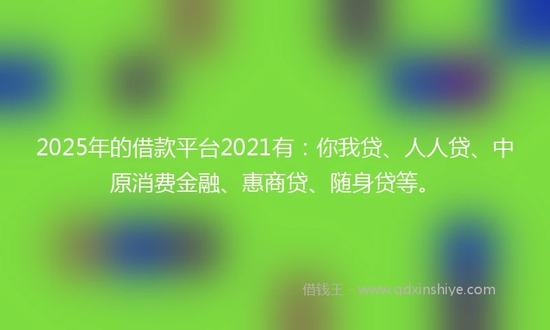 2025年的借款平台2021有：你我贷、人人贷、中原消费金融、惠商贷、随身贷等。