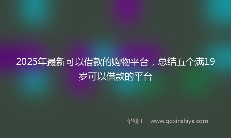 2025年最新可以借款的购物平台，总结五个满19岁可以借款的平台