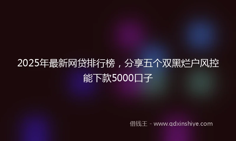 2025年最新网贷排行榜，分享五个双黑烂户风控能下款5000口子