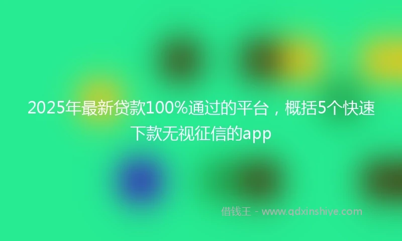 2025年最新贷款100%通过的平台，概括5个快速下款无视征信的app