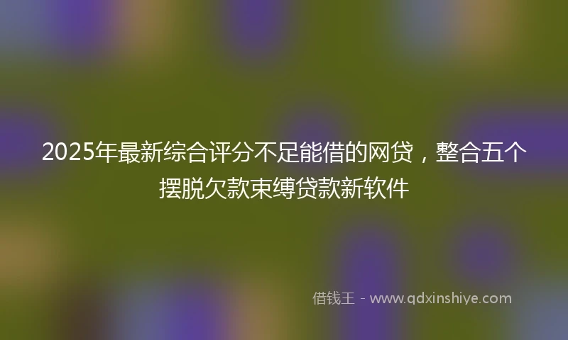 2025年最新综合评分不足能借的网贷，整合五个摆脱欠款束缚贷款新软件