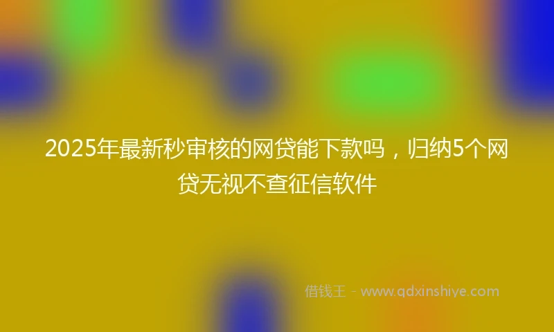 2025年最新秒审核的网贷能下款吗，归纳5个网贷无视不查征信软件