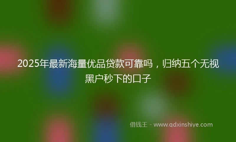 2025年最新海量优品贷款可靠吗，归纳五个无视黑户秒下的口子