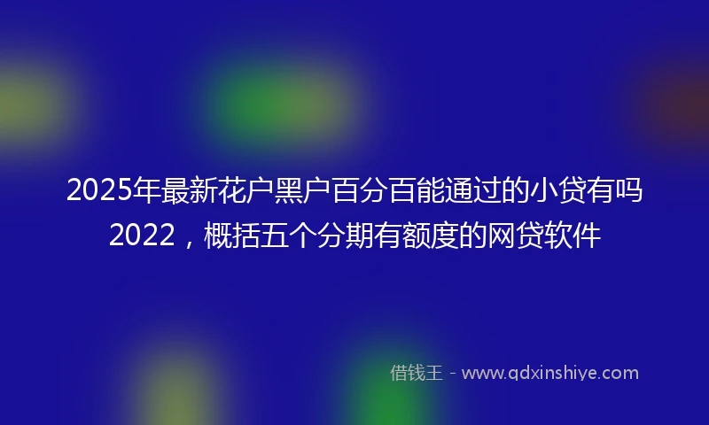 2025年最新花户黑户百分百能通过的小贷有吗2022，概括五个分期有额度的网贷软件