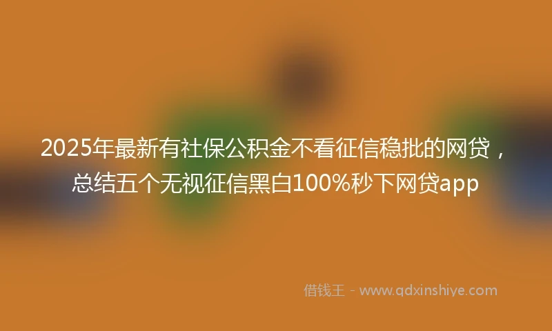 2025年最新有社保公积金不看征信稳批的网贷,总结五个无视征信黑白100%秒下网贷app