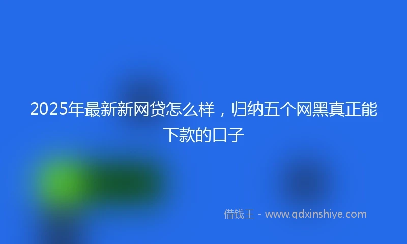 2025年最新新网贷怎么样，归纳五个网黑真正能下款的口子