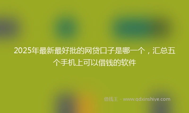 2025年最新最好批的网贷口子是哪一个，汇总五个手机上可以借钱的软件