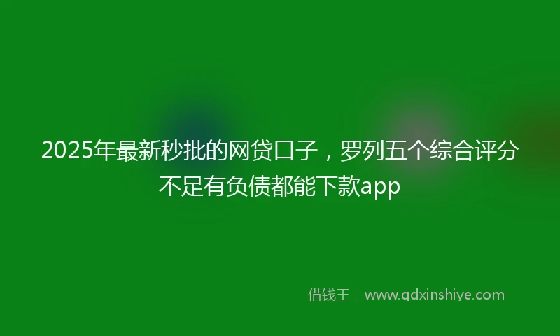 2025年最新秒批的网贷口子，罗列五个综合评分不足有负债都能下款app