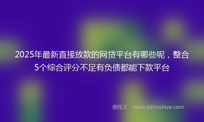 2025年最新直接放款的网贷平台有哪些呢，整合5个综合评分不足有负债都能下款平台