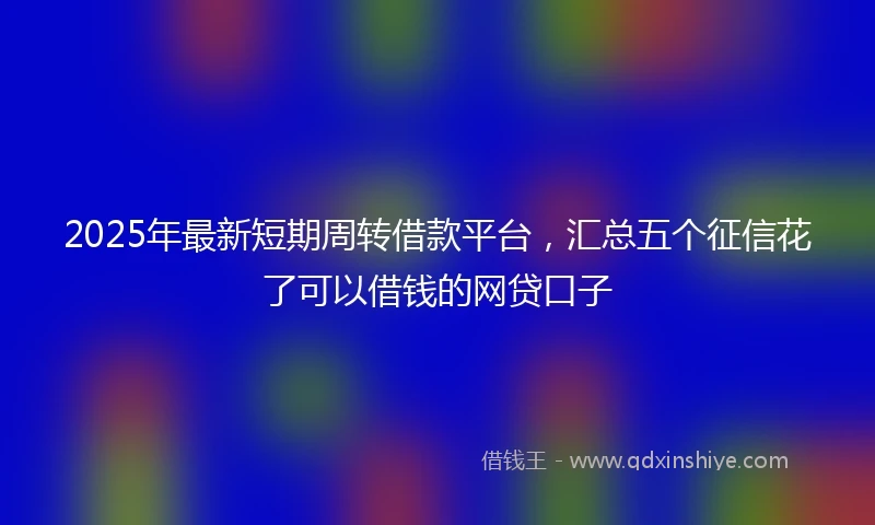 2025年最新短期周转借款平台，汇总五个征信花了可以借钱的网贷口子
