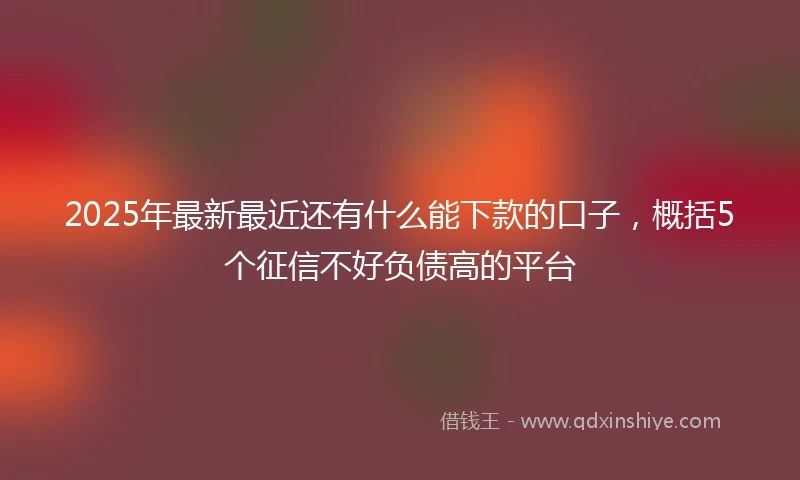 2025年最新最近还有什么能下款的口子，概括5个征信不好负债高的平台