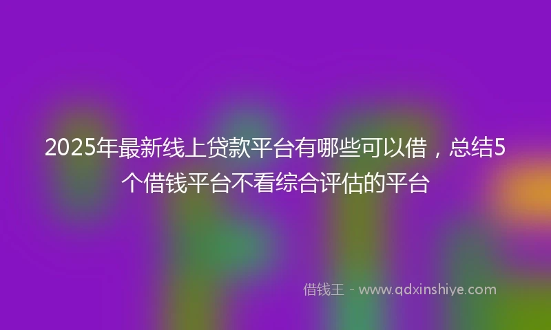 2025年最新线上贷款平台有哪些可以借，总结5个借钱平台不看综合评估的平台
