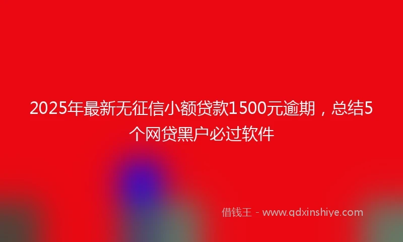 2025年最新无征信小额贷款1500元逾期，总结5个网贷黑户必过软件