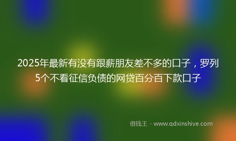 2025年最新有没有跟薪朋友差不多的口子，罗列5个不看征信负债的网贷百分百下款口子