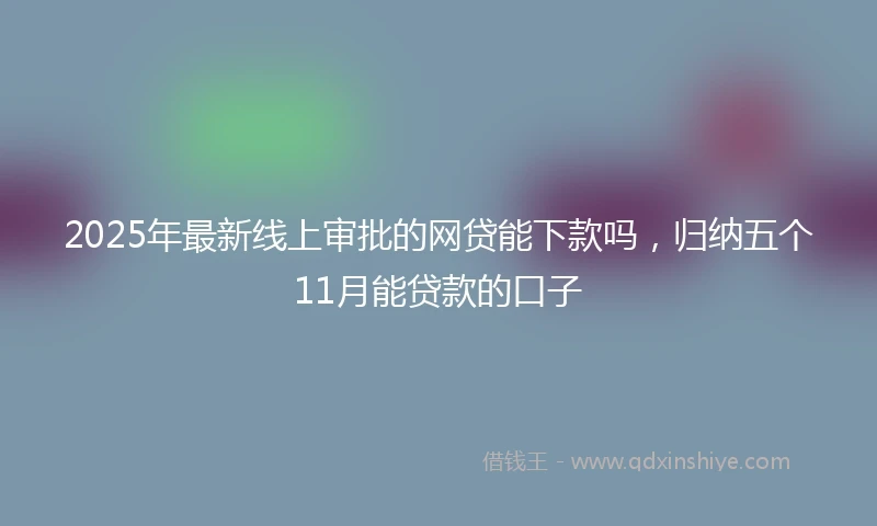 2025年最新线上审批的网贷能下款吗，归纳五个11月能贷款的口子