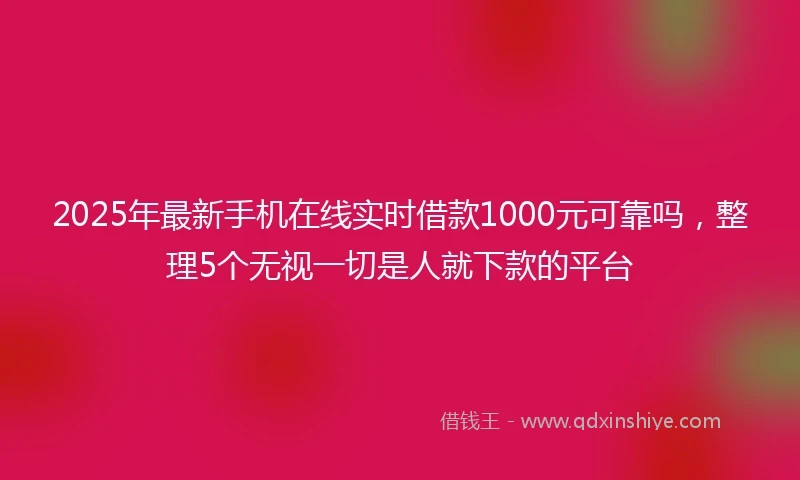 2025年最新手机在线实时借款1000元可靠吗，整理5个无视一切是人就下款的平台