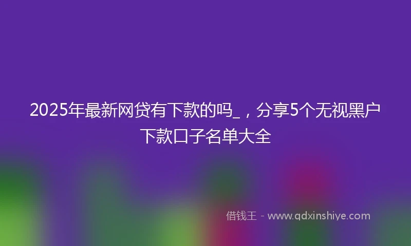 2025年最新网贷有下款的吗_，分享5个无视黑户下款口子名单大全