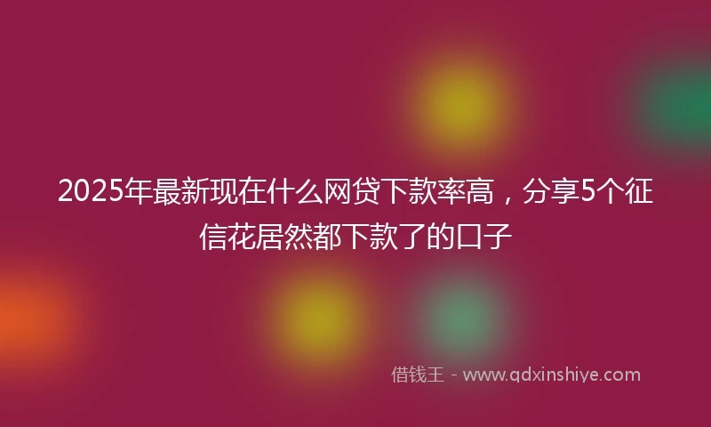 2025年最新现在什么网贷下款率高，分享5个征信花居然都下款了的口子