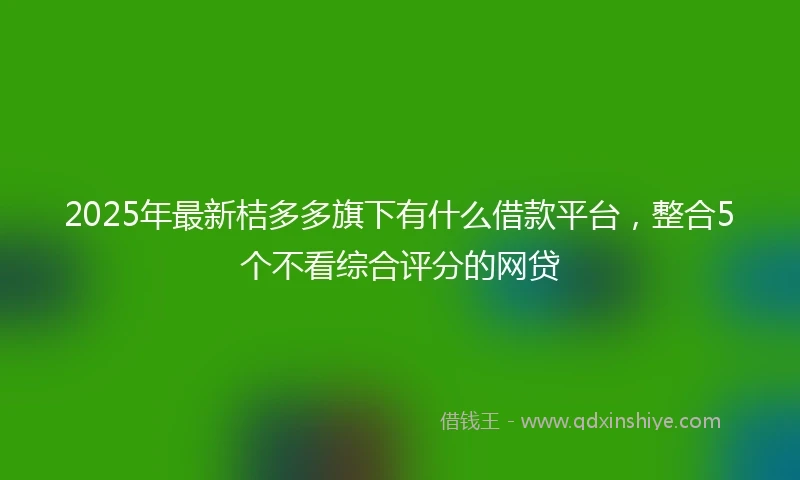 2025年最新桔多多旗下有什么借款平台，整合5个不看综合评分的网贷