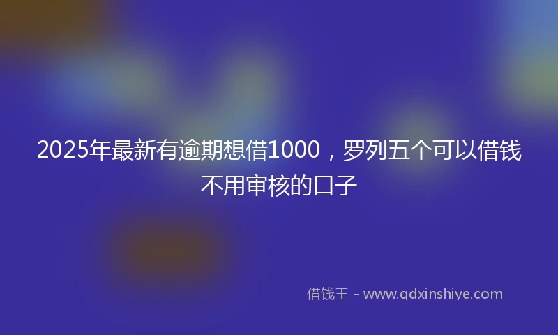 2025年最新有逾期想借1000，罗列五个可以借钱不用审核的口子