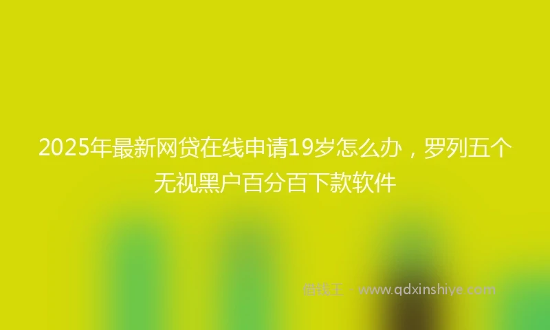 2025年最新网贷在线申请19岁怎么办，罗列五个无视黑户百分百下款软件