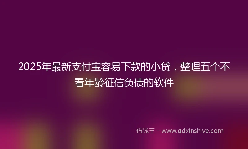 2025年最新支付宝容易下款的小贷，整理五个不看年龄征信负债的软件