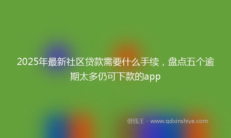 2025年最新社区贷款需要什么手续，盘点五个逾期太多仍可下款的app
