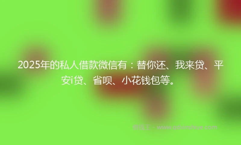 2025年的私人借款微信有：替你还、我来贷、平安i贷、省呗、小花钱包等。