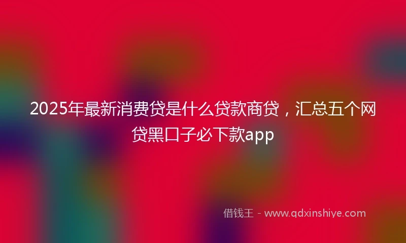 2025年最新消费贷是什么贷款商贷，汇总五个网贷黑口子必下款app