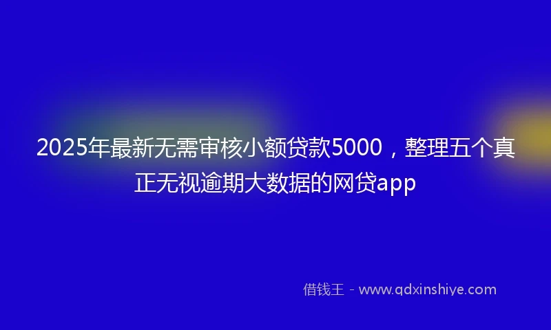 2025年最新无需审核小额贷款5000，整理五个真正无视逾期大数据的网贷app