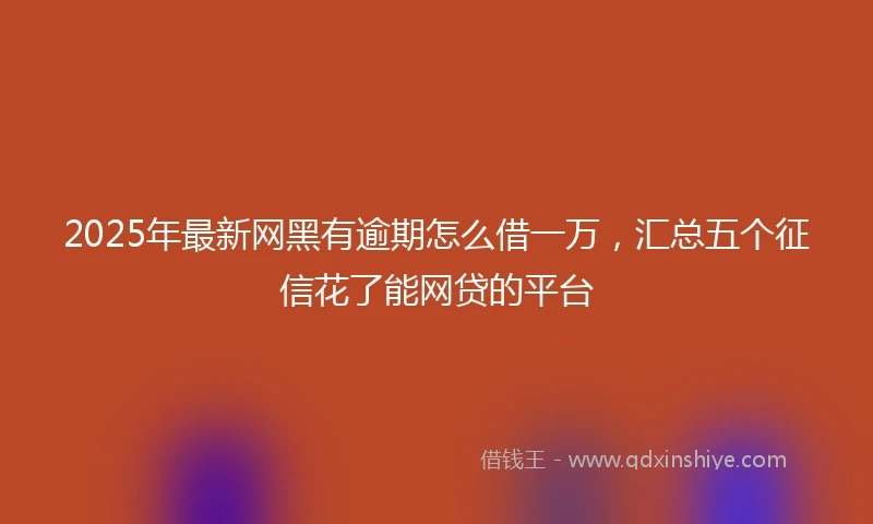 2025年最新网黑有逾期怎么借一万，汇总五个征信花了能网贷的平台